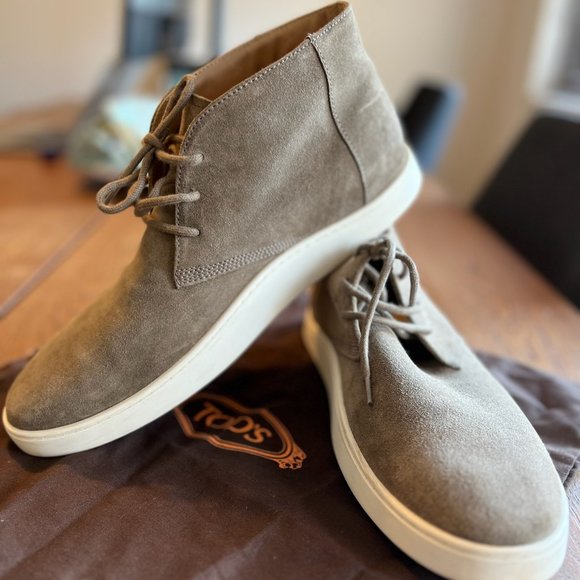 Mens Tod's Suede Lace Ups Rubber Sole